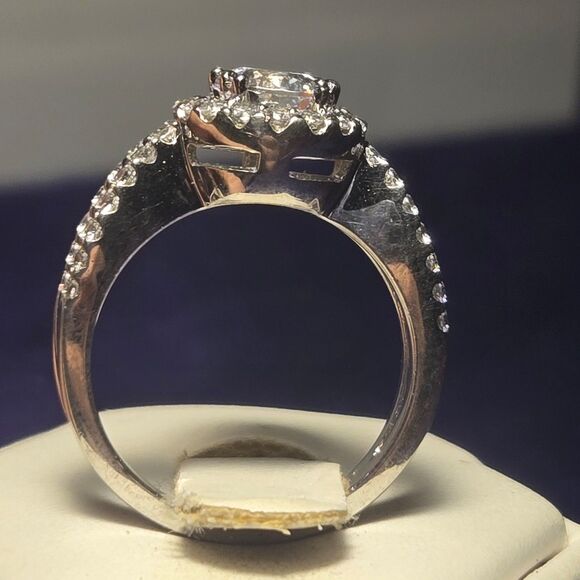 Romance Engagement Sterling Silver Ring Sz 6 - Picture 4 of 10